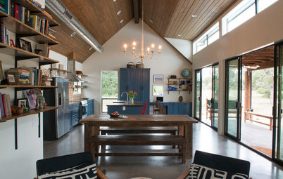 Kitchen of the Week: Blue Cabinets, High Ceilings and Big Windows