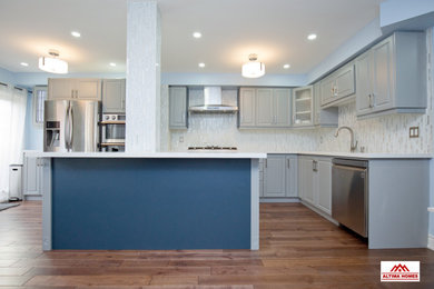 Dual-Tone Blue & Grey Kitchen