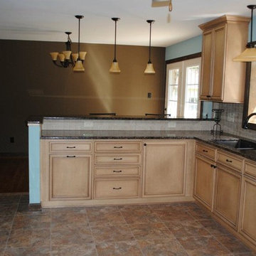 Duraceramic Floors, Baltic Brown Granite, Maple Cabinets