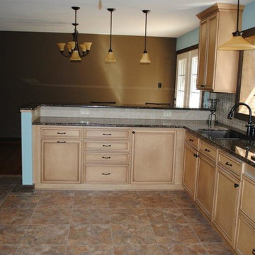 Duraceramic Floors, Baltic Brown Granite, Maple Cabinets