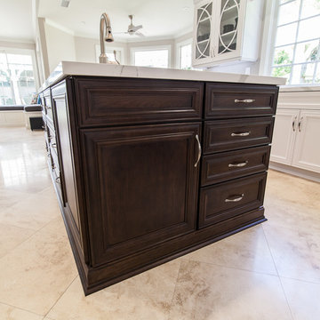 Dynasty cabinetry, Anson door style, Maple wood, Pearl & Chestnut finish