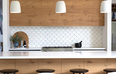 Here's How to Warm up a Contemporary White Kitchen with Wood