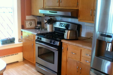 Mid-century modern kitchen photo in Milwaukee