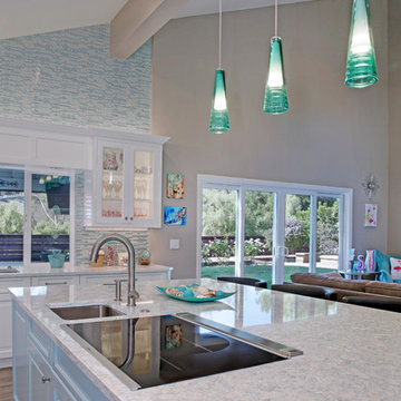 Eclectic Aqua Kitchen in Laguna Hills