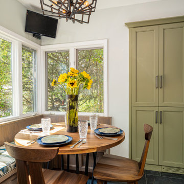 eclectic green and alder kitchen