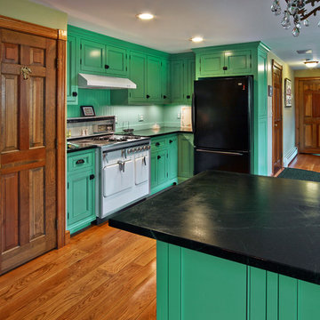 Eclectic Green Kitchen