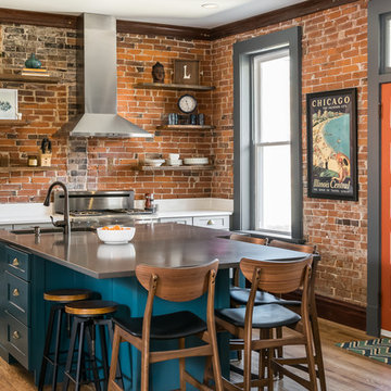 Eclectic Kitchen and Living Space