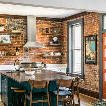 Eclectic Kitchen and Living Space