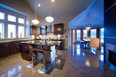 Example of an eclectic kitchen design in Other