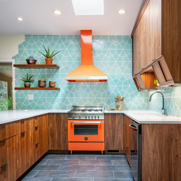 Eclectic Patterned Kitchen Tiles in Hexite