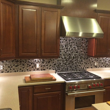 Rustic Industrial Stainless Steel Pattern Mosaic Tile Kitchen Backsplash Spa