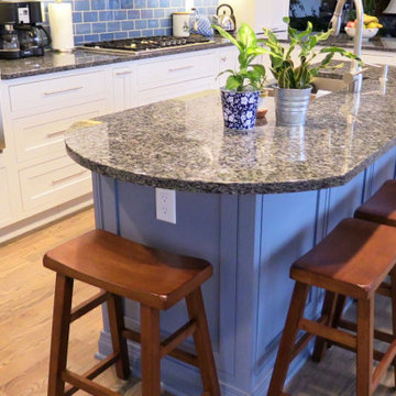 Edgewater, MD Blue and White Kitchen Granite Countertops