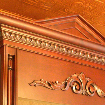 Egg and Dart Moldings, a Pediment, and Carved Cherry Accents