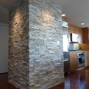 Example of a minimalist kitchen design in San Diego