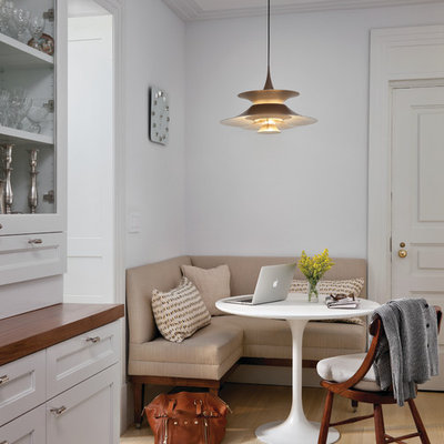 Example of a transitional dining room design in New York