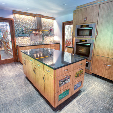 Electric Finishes in a Bamboo Kitchen