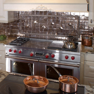 Electric Wolf Cooktop with Copper Backsplash
