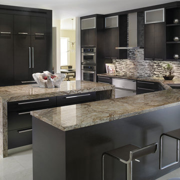 Elegant Kitchen with Tiberius Gold Granite Countertops