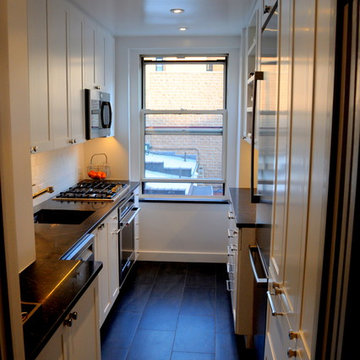 Elegant Shaker Style Gallery Kitchen Cabinetry in NYC