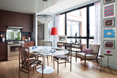Example of a transitional kitchen design in New York