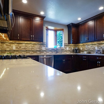 Escondido Kitchen Remodel with White Quartz Top by Classic Home Improvements
