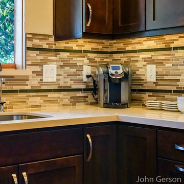 Escondido Kitchen Remodel with Brown Tile Backsplash