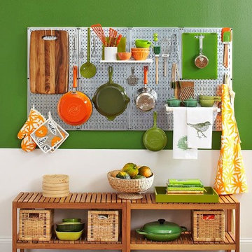 Essentials Close at Hand with Wall Control Pegboard. Kitchen Pegboard is great f