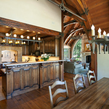 European Country Kitchen with Exposed Beams