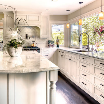 European Style Ornate White  Kitchen Cabinets