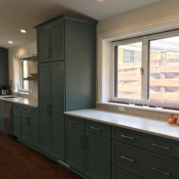 Expanded kitchen footprint allows for a full wall of cabinetry.