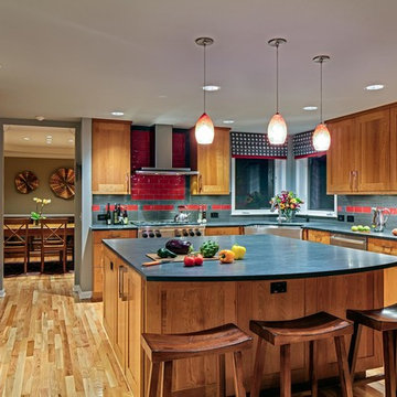 Expanded Red Stripe Kitchen