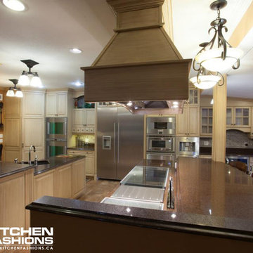Expansive Beige traditional kitchen