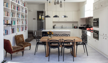 Kochen, Essen, Lesen: Eine Wohnküche mit Bücherwand in London