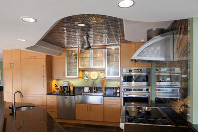 Bild på ett kök, med en rustik diskho