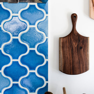 Fare Isle: Blue Patterned Kitchen Tiles
