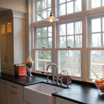 Farmhouse Kitchen With Transom Over Sink