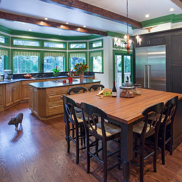 Farmhouse Kitchen with Two Islands