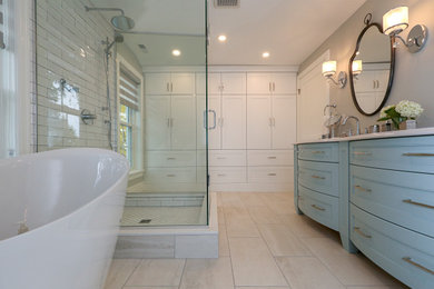 Пример оригинального дизайна: ванная комната в современном стиле