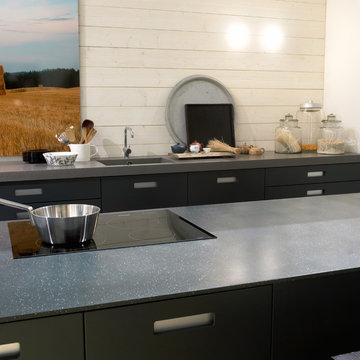 Farmstyle Kitchen with Black Durat Counters