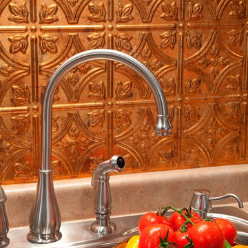 Fasade Traditional 1 Backsplash Panel in Muted Gold