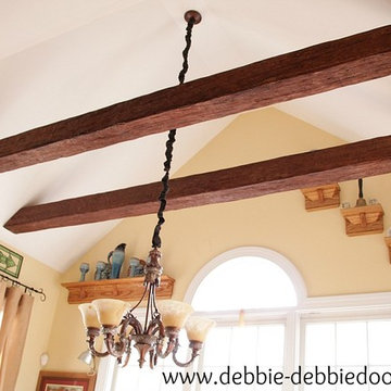 Fauxwood beams in the kitchen