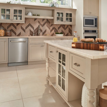 Fieldstone Cabinetry Inset Kitchen in Maple finished in Stone