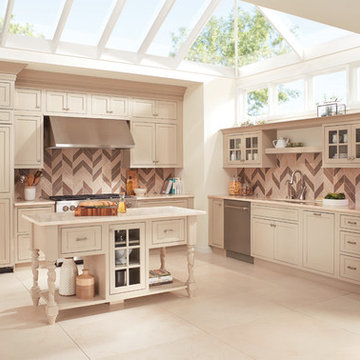 Fieldstone Cabinetry Inset Kitchen in Maple finished in Stone