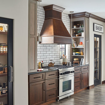 Fieldstone Cabinetry Transitional Cherry Kitchen in Gray and Brown