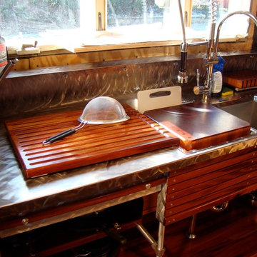 Figured cherry and mahogany kitchen