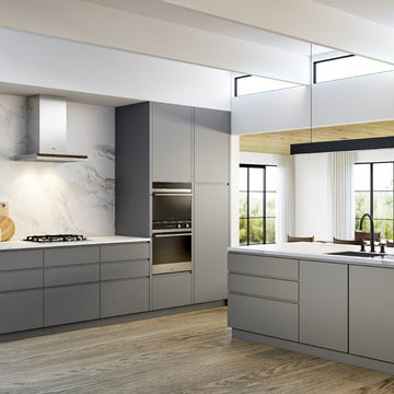 Fisher & Paykel Sleek Grey Open-Plan Kitchen