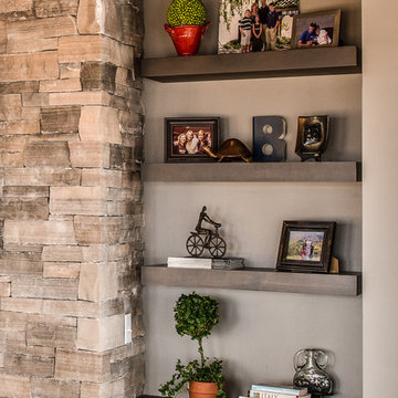 Floating Shelves Beside Fireplace, Wood Floating Shelves By Fireplace