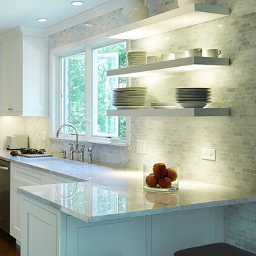 Floating Shelves with Undermount Lighting