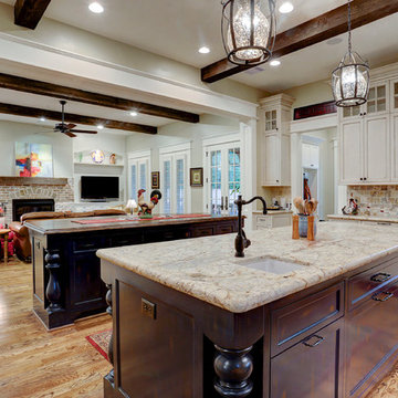 French Country In Garden Oaks Open Concept Kitchen And Living Room Southern Green Builders Img~00c16a80094bf339 4742 1 2942a4d W360 H360 B0 P0 
