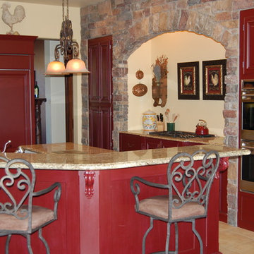 French-Country Red Kitchen